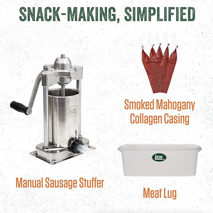 LEM Products Backwoods Original Snack Stick Seasoning Sausage Kit Ideal for Wild Game Seasons Up to 20 Pounds of Meat 1 Pound 2.7 Ounce Package with Pre-Measured Cure Packet Included