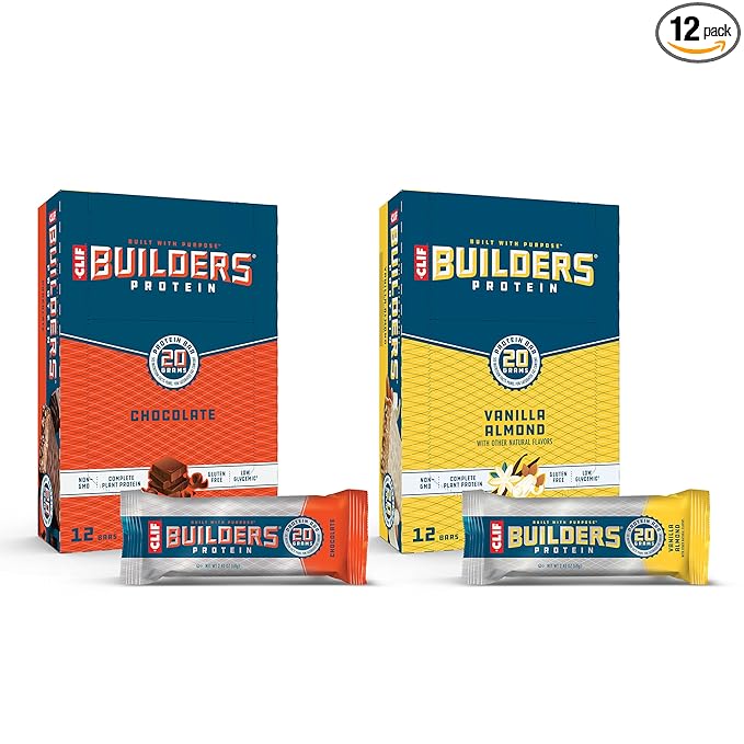 CLIF BUILDERS - Protein Bars - Chocolate - 12 Count + CLIF Builders - Protein Bars - Vanilla - 12 Count