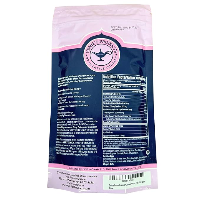 Genie's Dream Premium Meringue Powder 16oz (1lb) pouch