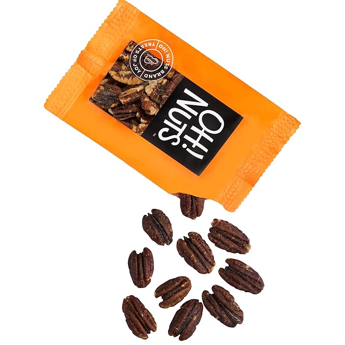 Oh! Nuts Pecans Roasted Salted Individual Nut Snacks for On-the-Go - 12 Convenient Nut Snacks for School - Bulk Nuts Variety - Individual Packs (1.5 oz Each)