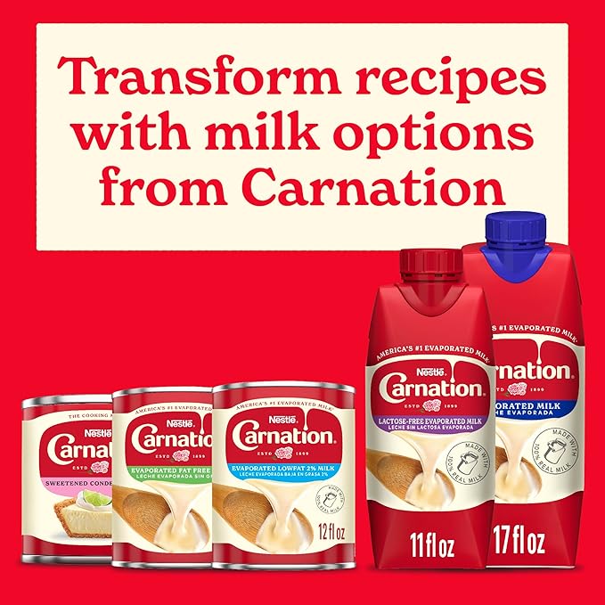 Carnation NESTLE Evaporated Milk 17oz Tetra Carton 204 Fl Oz (Pack of 12)