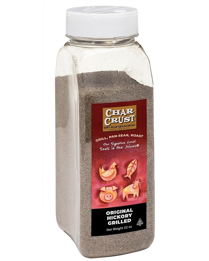 Char Crust Dry-Rub Seasonings Original Hickory Grilled | All-in-one seasonings | Perfect for Steaks Burgers Ribs Tuna | Signature Crust that Seals in the Juices 22 oz