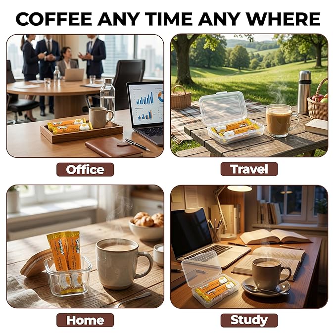 Vinacafe Vietnamese Instant Coffee 100 Sticks 3 in 1 Milk Coffee Blend Smooth Medium Roast Instant Mix for Fast Brewing at Office or Travel