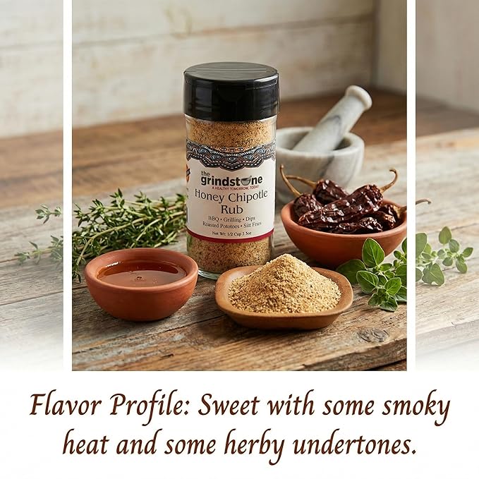 Honey Chipotle Rub Sweet Smoky Herby Dry Rub for Chicken Pork and Roasted Vegetables BBQ seasoning 3.5 oz Glass Jar with Sifter Pack of 2