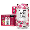 Just Ice Tea Raspberry Flavored Black Iced Tea 24-Pack (12oz Cans) USDA Certified Organic Low Calorie No Artificial Sweeteners Fair Trade Made in USA.