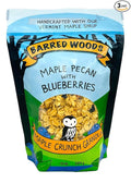 Barred Woods Maple Crunch Granola - Maple Pecan with Blueberries - Sweetened With Only Our Own Vermont Organic Maple Syrup and Maple Sugar - 10oz Bag (Case of 3 Bags)