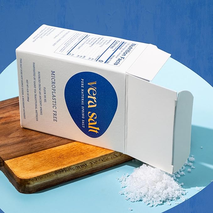 Vera Salt Fleur de Sel Spring Salt – 180g Pack – Hand‑Harvested Crystals from Spain – Naturally Formed with Delicate Crunch and Balanced Salinity – Ideal Finishing Salt - Microplastic-Free