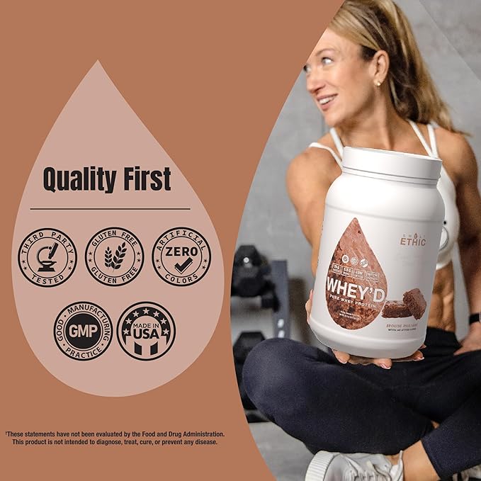 Sweat Ethic Whey'd Protein Powder 25 G Whey Protein Blend with Concentrate (30 Ounce Brownie Milkshake)
