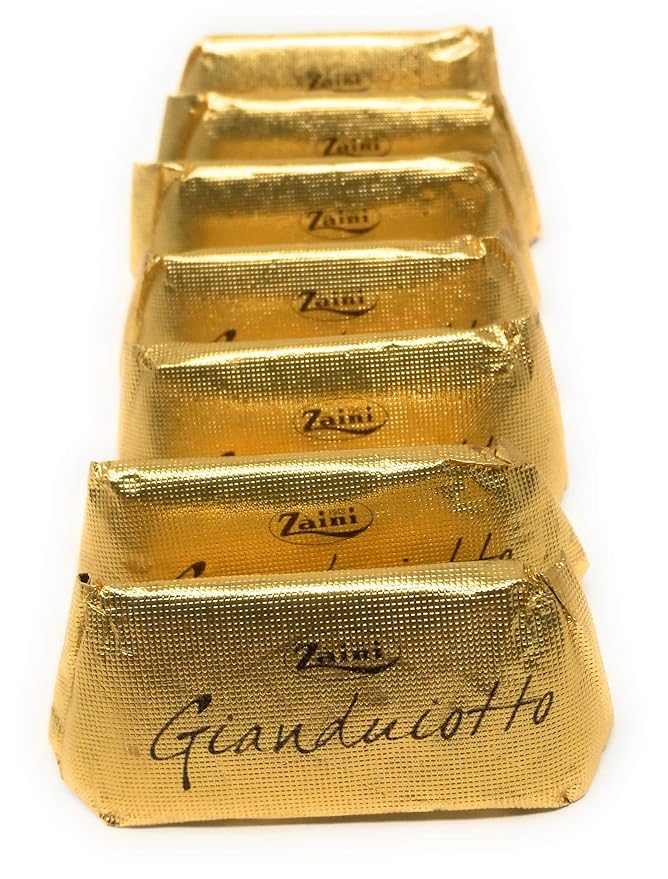 Zaini Gianduiotto Chocolate W/ 24% piedmontese Hazelnut In Classic Gold Foil 10gr ea 1000g (aprox 100 pcs)