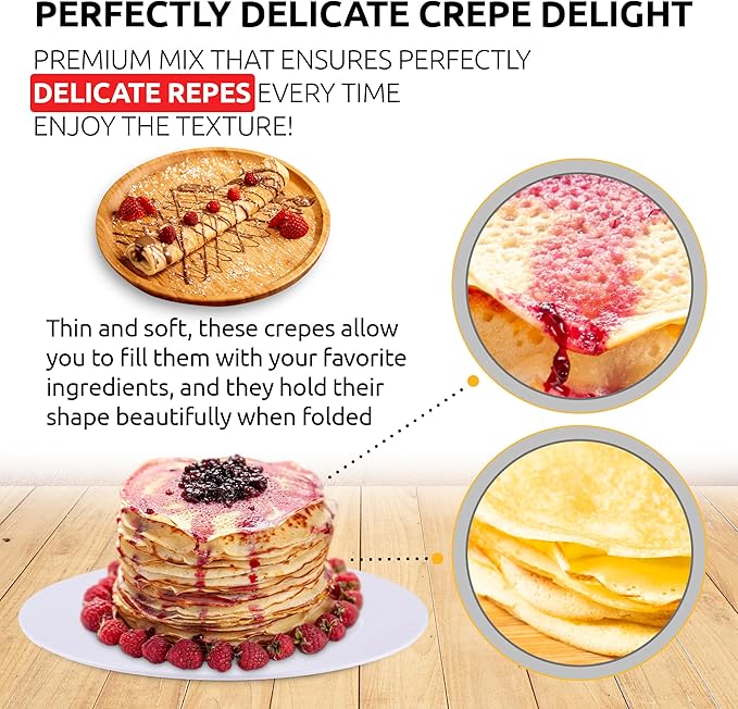 OldSoul Professional Crepe Mix | Vanilla Flavour | Dough Mix | 5 Lbs | 36 Crepes (5 Lbs Traditional)