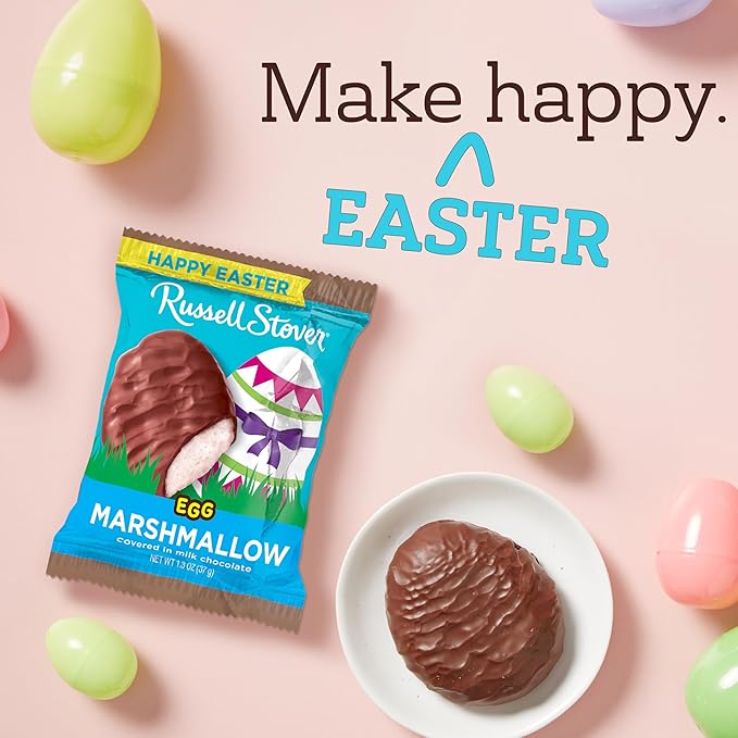 RUSSELL STOVER Easter Marshmallow Milk Chocolate Easter Egg 1.3 oz. (Pack of 18)