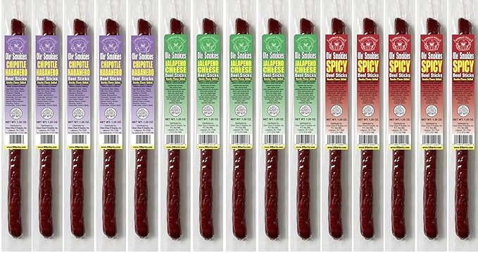 Buffalo Bills Assorted Hot Ole Smokies - 15 Wrapped Beef Sticks Per Tub