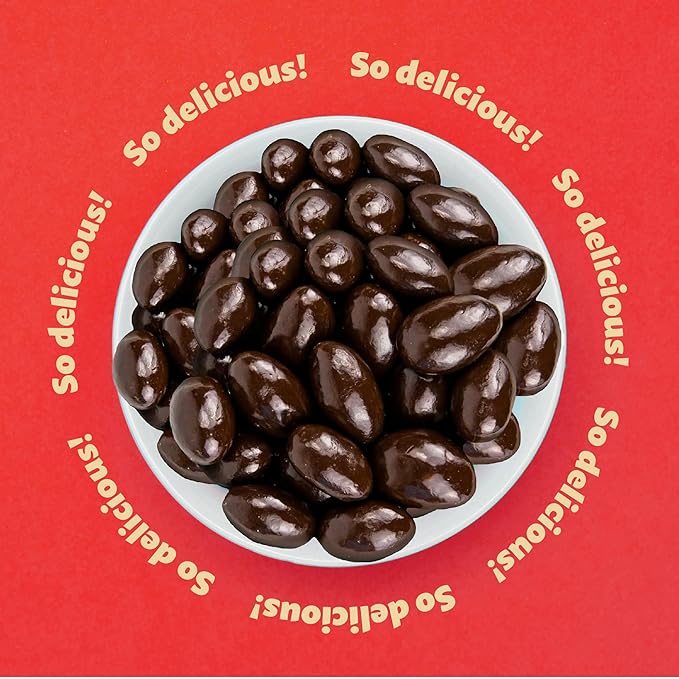 Dark Chocolate Covered Almonds 2-Pound Bag | Bulk Chocolate Covered Nuts | Coated Roasted Almonds for Gifting Party Favors Office Candy Jars &amp Dessert Boards