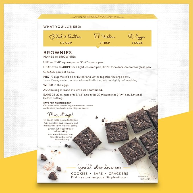 Simple Mills Brownie Mix 12.9 oz (Pack of 6)