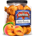 Dried Peaches by It's Delish 36 OZ Jumbo Reusable Container | Naturally Sweet Peach Slices No Sugar Added Bulk Dried Fruit Healthy Snacks Fresh and Dry Sliced Peaches Snack | Vegan Kosher
