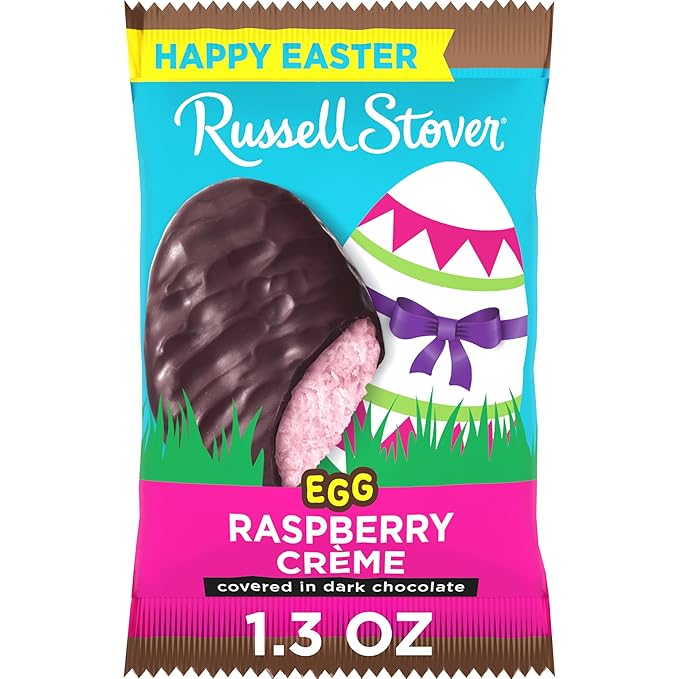 RUSSELL STOVER Easter Raspberry Crème Dark Chocolate Easter Egg 1.3 oz. (Pack of 18)