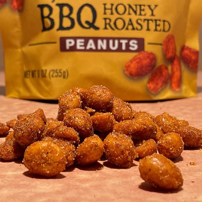 Rufus Teague - BBQ Honey Roasted &amp Hot BBQ Honey Roasted Variety - 9 oz Resealable Bags - 6 Pack