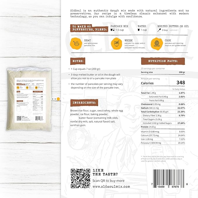OldSoul Professional Poffertjes Mix | Mini Dutch Pancakes Dough Mix | Original Flavour (10 Lbs Gluten Free)