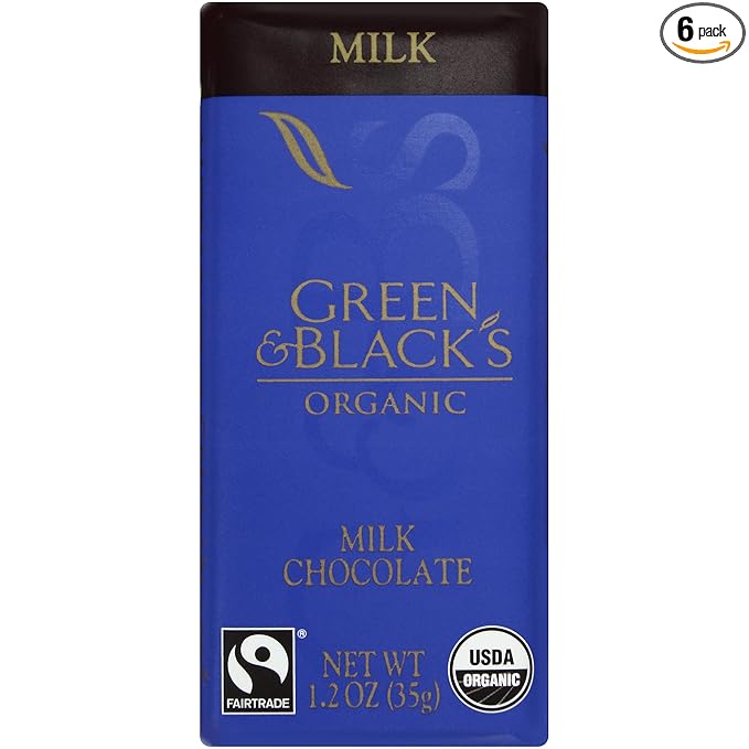 Green &amp Black's Organic Milk Chocolate Candy Bars 1.2 oz 6 Count