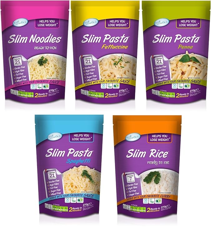 Eat Water Slim Noodles Fettucine Penne Spaghetti &amp Rice 200g (1 of Each)