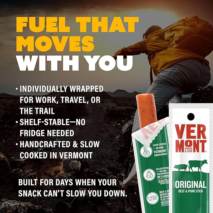 Vermont Smoke &amp Cure Original Beef &amp Pork Sticks Gluten Free 1 Ounce (Pack of 24)