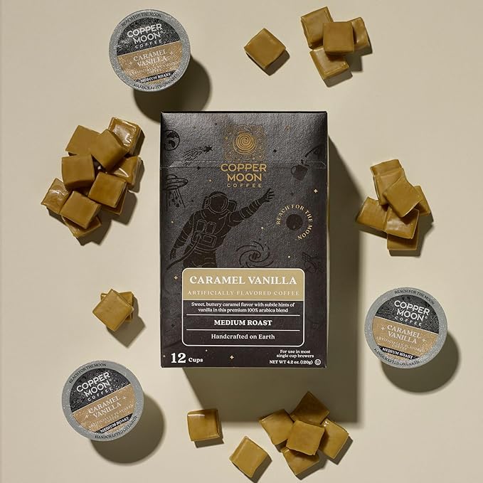 Copper Moon Single Serve Coffee Pods for Keurig K-Cup Brewers Medium Roast Caramel Vanilla Blend 36 Count