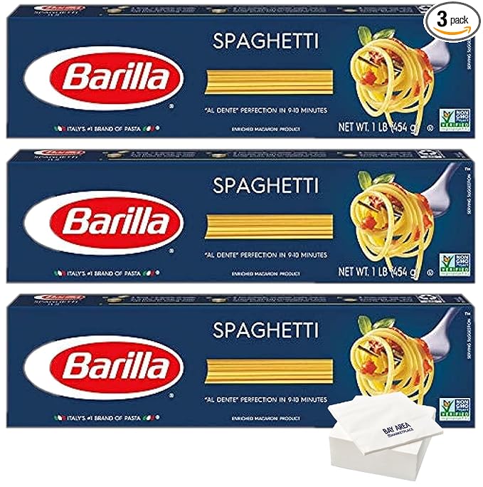 Barilla Pasta 12-16oz Boxes Pack of 3 Boxes (16oz Spaghetti)