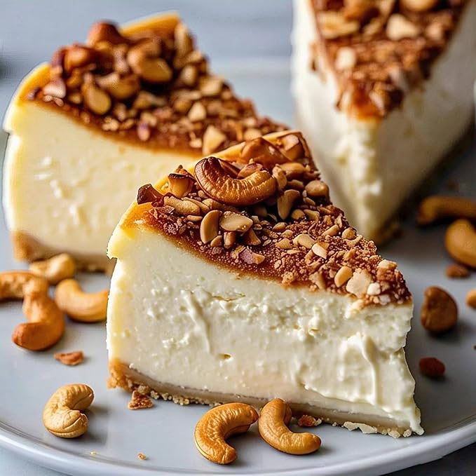 ANDY ANAND CHOCOLATIER Caramel Cashew Cheesecake 9 Inch 2 lb | Buy Caramel Cashew Cheesecake Made with Real Cream Cheese Handcrafted Gourmet Bakery Dessert