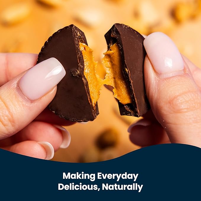Chocxo Dark Chocolate Peanut Butter Cups - Lower Sugar Organic NonGMO Keto Gluten Free Kosher. No Artificial Sweeteners/Sugar Alcohols 3.45 oz (Pack of 6)