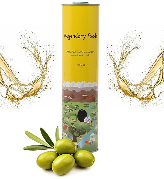 Extra Virgin Olive Oil Tin Great Taste Cold Pressed Fruity Flavor Polyphenol Rich Olive Oil from the Land of Sparta 750ml Tin