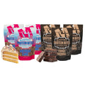 McCaffrey Protein Bites Birthday Cake + Fudge Brownie Bundle – 3-Pack of Each Flavor Vegan Gluten-Free High Fiber Energy Snacks with 4g Protein