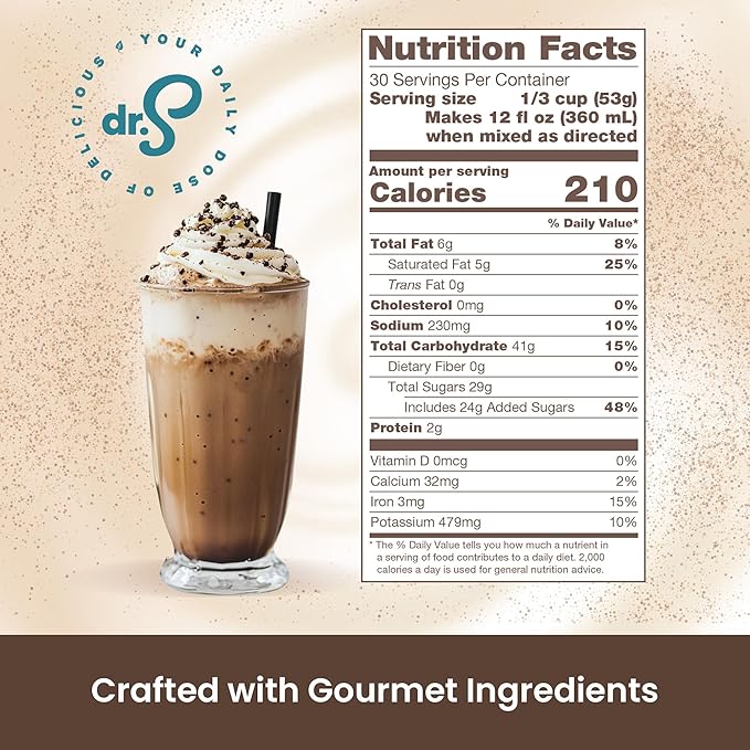 Dr. Smoothie Café Essentials Mocha Java – No Artificial Colors Flavors or Sweeteners – Shelf Stable – 61mg of Caffeine per Serving – Great for Hot Iced &amp Frozen Frappes (3.5 lb Bag 30 Serving
