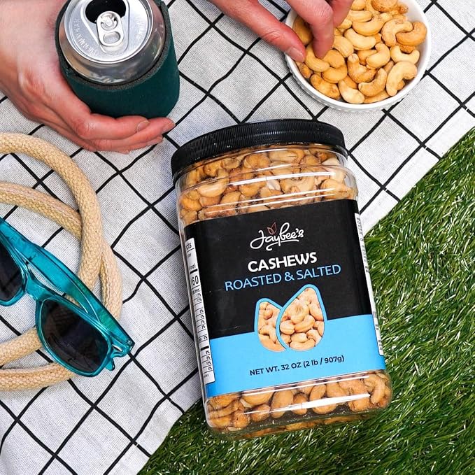 Jaybee’s Roasted Salted Whole Cashews – 32 oz (2 lbs) Resealable Bag – Kosher Protein Snack Vegan &amp Keto Friendly – Great for Baking Cooking &amp Salads