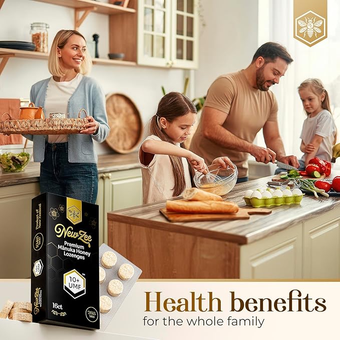 Manuka Honey Lozenges 16 Count Made W/UMF 10+ MGO 263 New Zealand Manuka Honey UMF Certified Monofloral Traceable from Hive to Hand