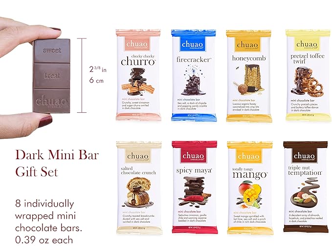 Chuao Chocolatier Chocolate Mini Gift Box | Gourmet Chocolate Assorted Bars European No Preservatives | For Gift Baskets Christmas Valentines Day Gifts for Women Men Birthday Thank You Care Pac