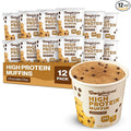 Bootylicious | 25g Protein Muffin | Chocolate Chip | Low Carb 16g Fiber Low Glycimic Index Low Sugar 2.39oz Cup 12-Pack