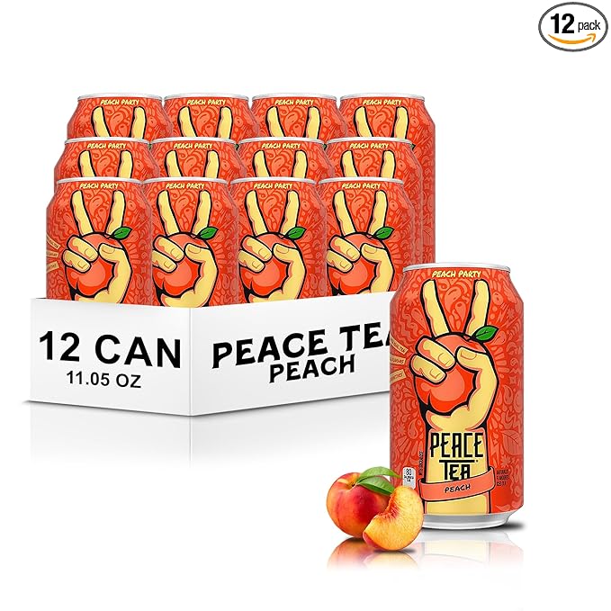 Peace Tea Peach - No Preservatives Made with Real Tea and Natural Fruity Flavor - Pack of 12 Iced Tea Cans 341 mL/11.5 fl.oz (Shipped from Canada) by TrendnSave