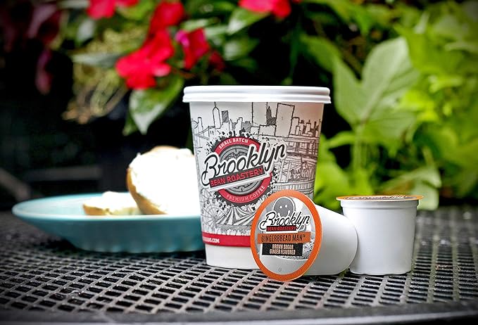 Brooklyn Beans Gingerbread Man Coffee Pods - Compatible with Keurig K Cup Brewers Including 2.0 Machines 40 Count Festive Gingerbread Flavored Coffee