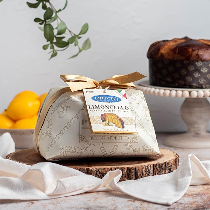 Giusto Sapore Authentic Italian Panettone Filled with Limoncello Cream - New and Imported from Italy Family Owned - 28.21 oz