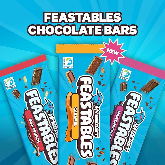 Feastables Beast Games Season 2 Snack Bundle 10 Count MrBeast Chocolate Bars &amp Cups Protein Milk Hydration Drink &amp Beef Jerky