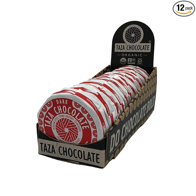 Taza Chocolate Organic Mexicano Disc 50% Dark Chocolate Cinnamon 2.7 Ounce (12 Count) Vegan