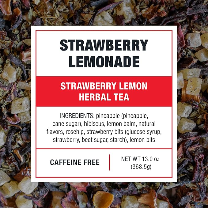 Tiesta Tea - Strawberry Lemonade Cold Brew Tea Loose Leaf Strawberry Lemon Herbal Blend Premium Iced Blends Non-Caffeinated Iced Drink 10 Cold Brew Bags Makes 64oz Pitcher Each