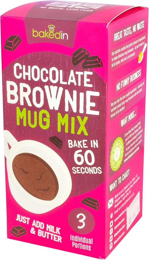Bakedin 3pk Mug Cakes Belgian Chocolate Brownie Mix