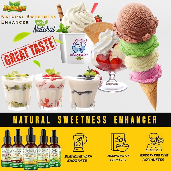 Stevia Intl (Pack of 5) Refreshers Bundle with 5 Flavors. Stevia Liquid Drops. Naturally Sweet Non-Bitter No Sugar Added 0 Carb 0 Calorie Non-GMO Vegan Diabetic &amp Keto Friendly (1oz)