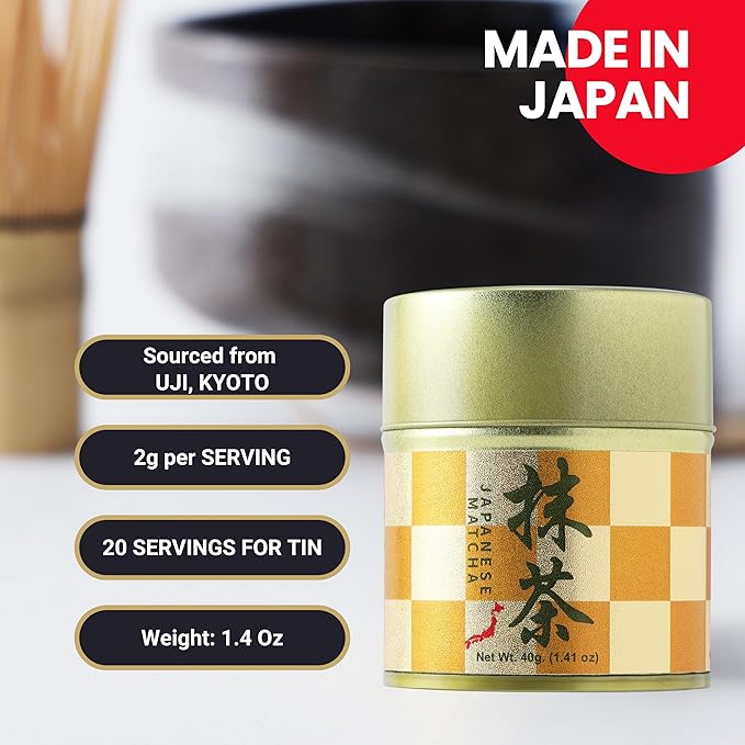 Matcharl Kyoto Uji Matcha Powder - Japanese ceremonial grade Kyoto Uji First Harvest Stone-Milled Green Tea (40g / 1.4oz) - GOLD -