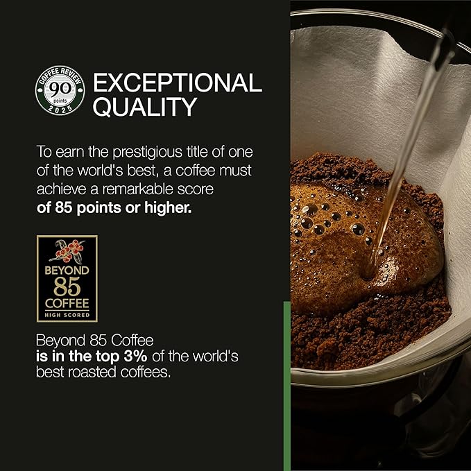 BEYOND 85 COFFEE Decaf Premium Colombian Coffee Caffeine Free Medium Roast Citrus &amp Floral Notes Whole Bean 12 OZ