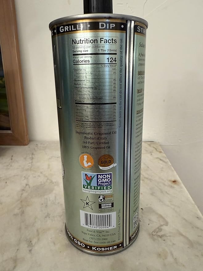 Salute Santé! Cold Pressed Grapeseed Oil – 500 ml 3-Pack — vegetable oil cooking oil grapeseed oil — High Smoke Point Neutral Flavor Ideal for Frying Baking &amp Salad Dressings