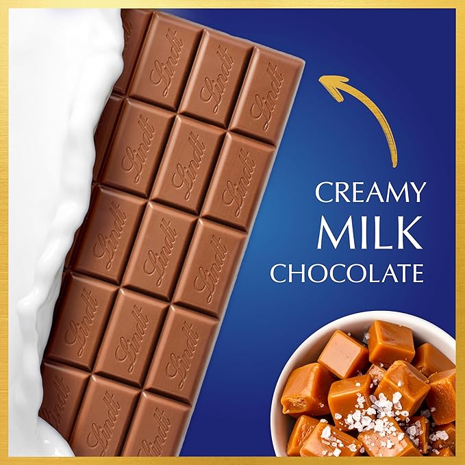 Lindt CLASSIC RECIPE Toffee and Sea Salt Milk Chocolate Candy Bar 4.4 oz. 12 Pack