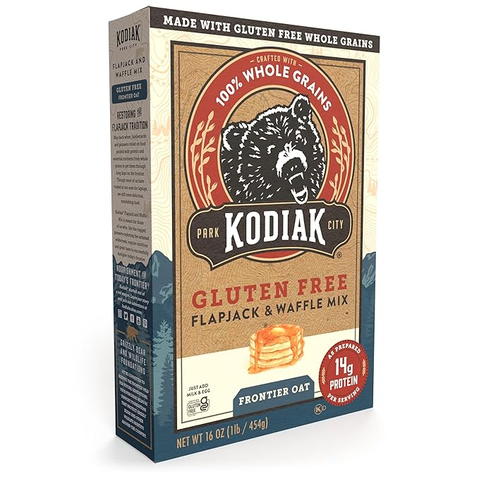 Kodiak Cakes Frontier Oat Gluten Free Protein Pancake and Waffle Mix 16oz (Pack of 6)