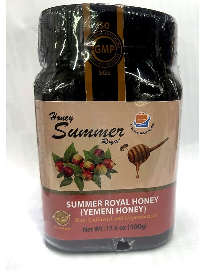 Raw Royal Honey (Authentic Yemen Douani summer Honey) Gluten Free Non GMO 100% Natural Raw (500g / 17.6oz) عسل سُمر ملكي دوعاني يمني مضمون